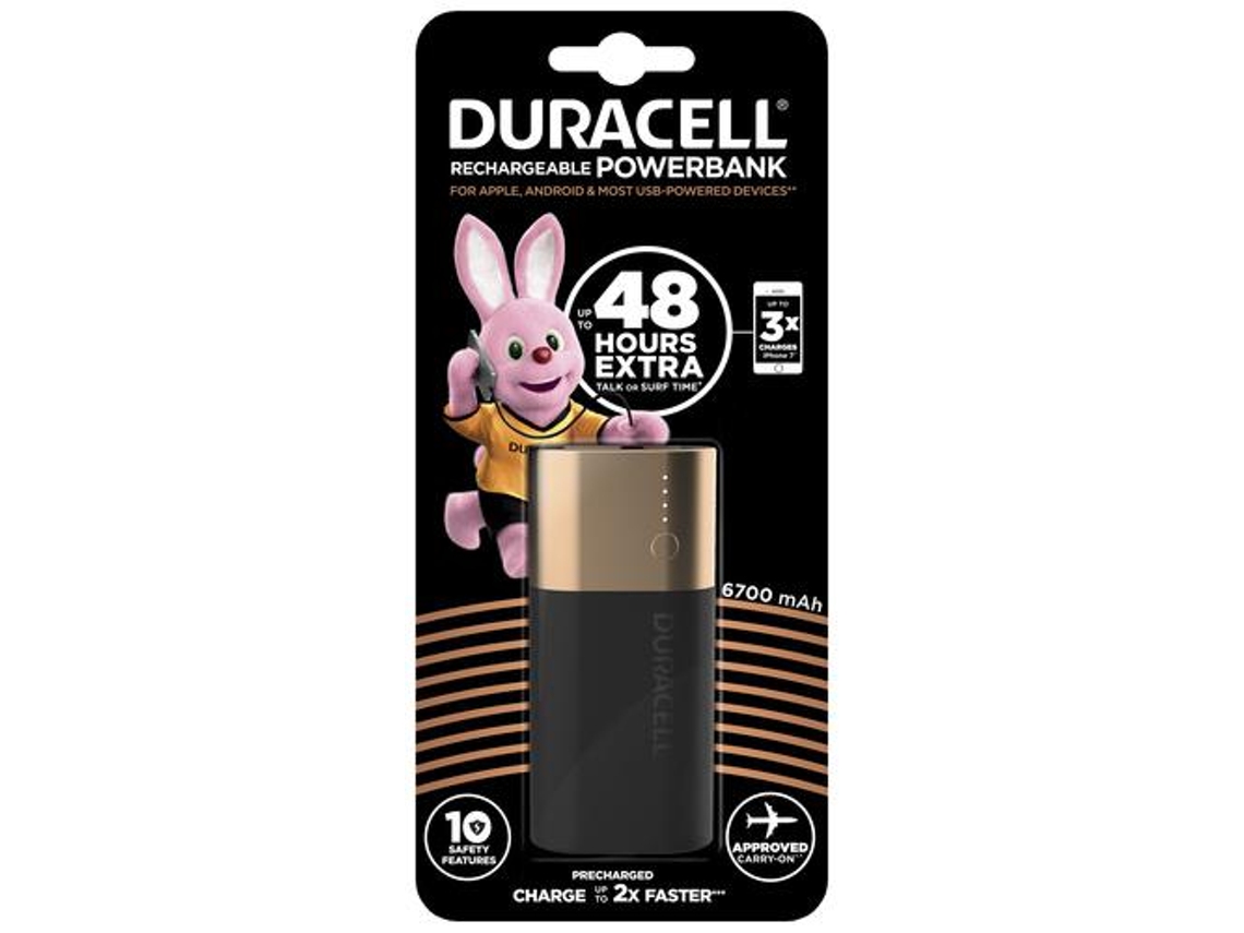 Duracell Powerbank 6700 Mah Power Bank Preto Dourado Worten.pt