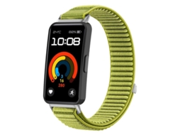 Bracelete Para Huawei Band 10 / 9 / 8 - Nylon Trançado - Fecho De Velcro Verde-campo