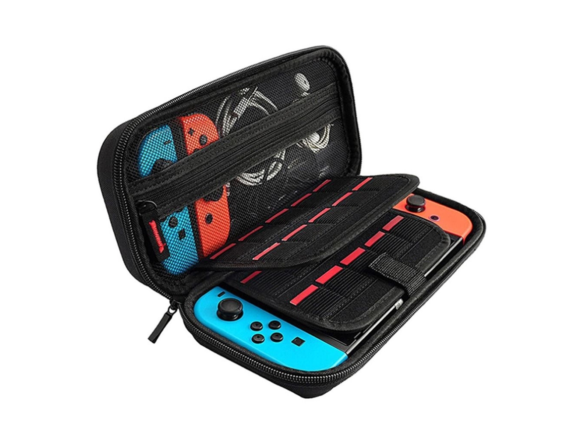 Capa Protetora Rígida para Console Nintendo Switch Oled com 20 Cartuchos de Jogos BRILVIBERA