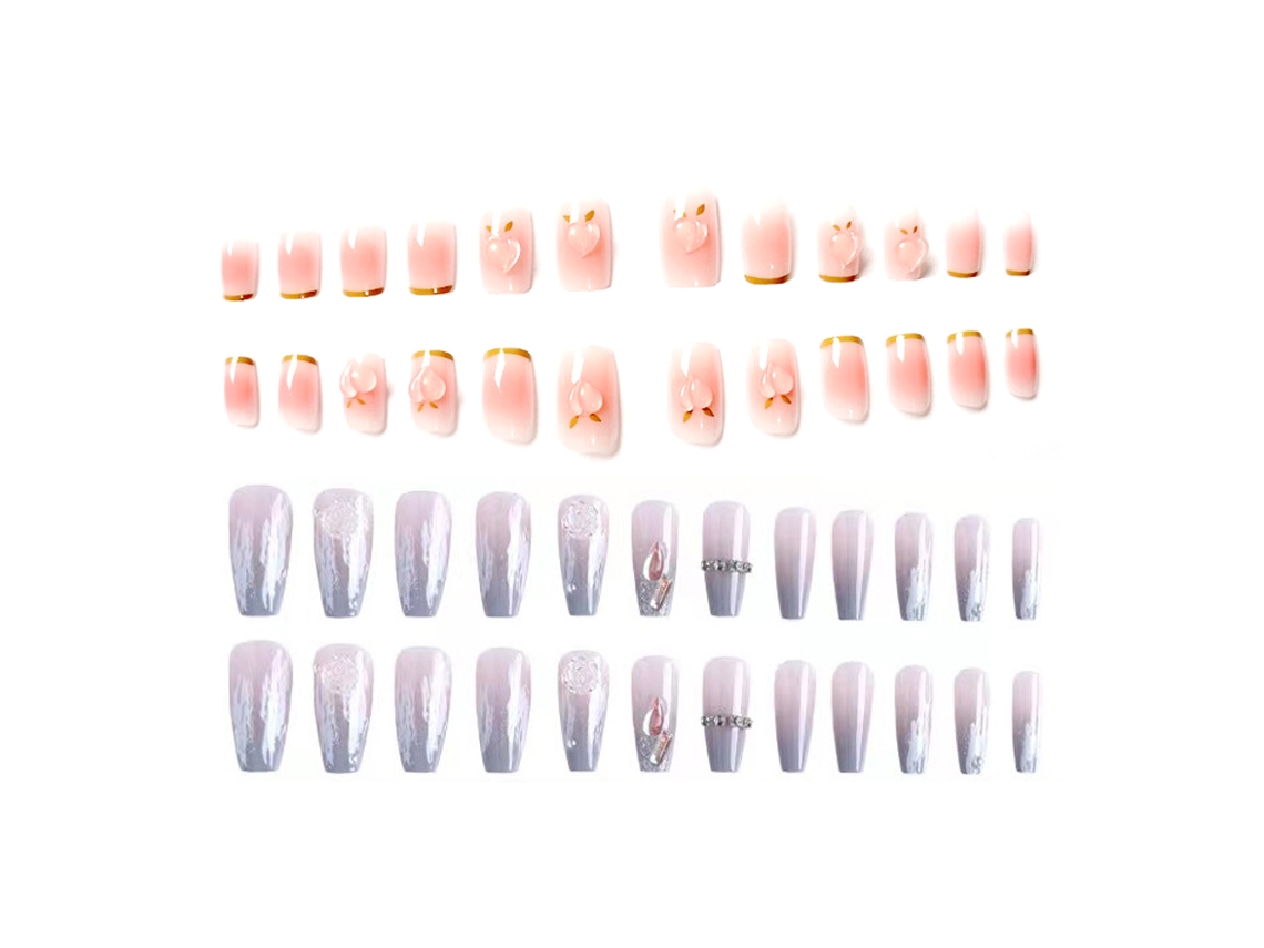 Dois Conjuntos de Adesivos de Unhas Trapezoidais Ferramentas para Unhas Decorativas Como Brinde NEVEANCE