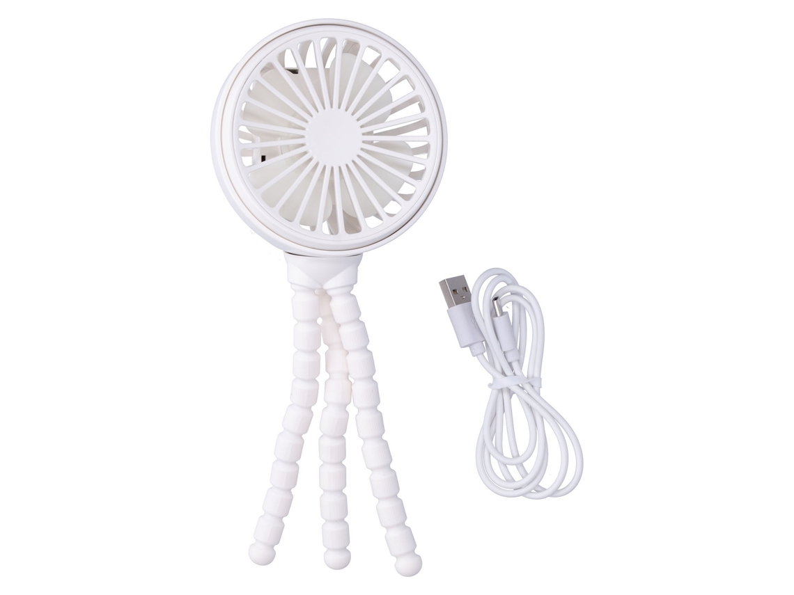 Ventilador Portátil 360 Giratório com Tripé Branco Casa Escritório