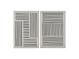 Quadro Home Esprit Branco Preto Urbano 83 x 4,5 x 123 cm (2 unidades)