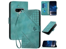 Yx0080 Capa De Couro Para Celular Com Padrão De Borboleta Em Relevo E Cordão