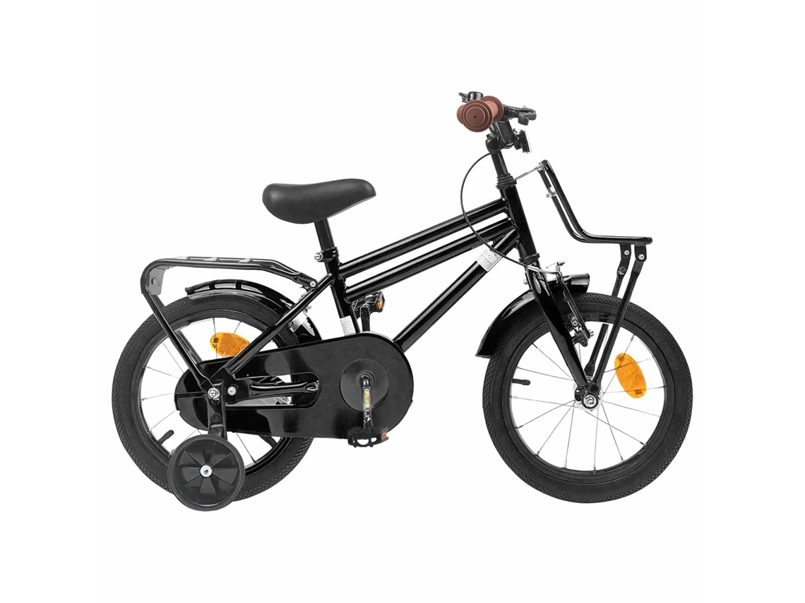 Vidaxl Bicicleta Infantil 12 Polegadas Para 2-4 Anos Preto