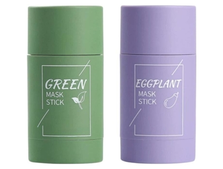 2 Pçs Chá Verde Purificando Argila Vara Máscara de Controle de Óleo Anti-Acne Berinjela Fina Sólida Limpeza Profunda ZHUODIKE