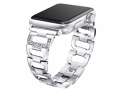 Pulseira De Relógio De Liga Com Strass Para Mulher Iwatch