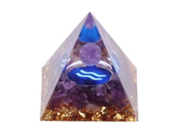 Pirâmide De Energia Com Pedra Para Cura E Equilíbrio De Chakras Resina Positiva