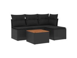 Garden Sofa Set, Garden Sofa Sets Vidaxl Preto Rattan / Vime (n/a)