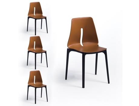 Conjunto 4 Cadeiras Oblong Antracite/Brick Tensai Furniture