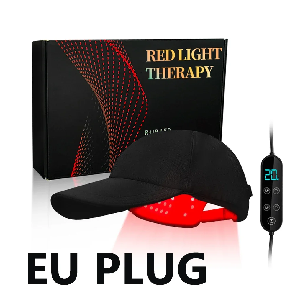 Boné De Terapia Com Luz Vermelha (180 Leds, Padrão Europeu), Com 180 Leds Integrados, Para Estimulação Do Crescimento Capilar A Laser.