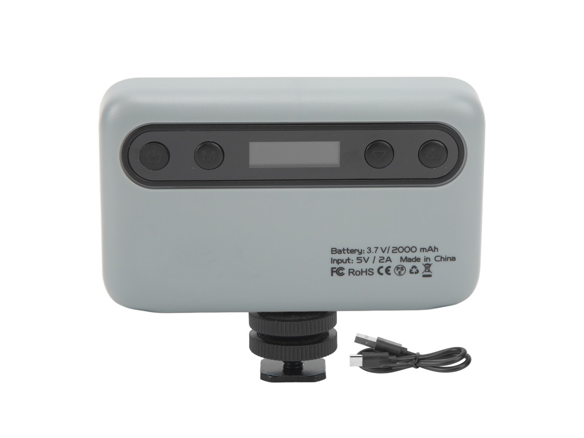 Weeylite Luz de preenchimento LED RGB portátil sem fio Bluetooth com aplicativo para vlogs, mudança de cor, cinza S05