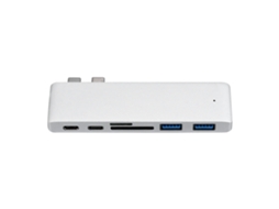 Aetheria hub Usb C 6 em 1 com Leitor de Cartões e Interface de Multimídia para Computador