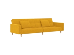 Sofá-cama 2 Lugares Com Duas Almofadas Vidaxl Tecido Amarelo