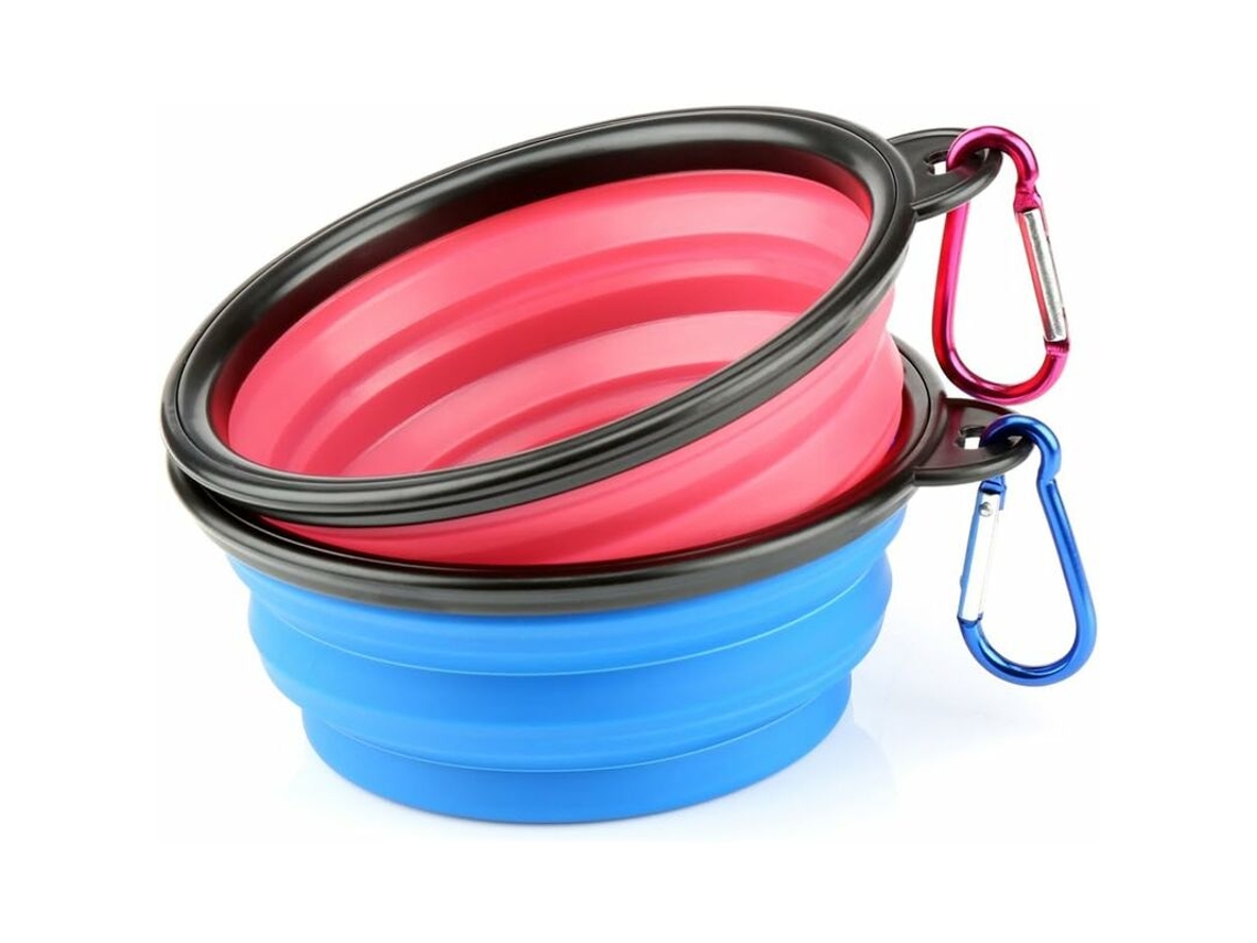 2 Tigelas Dobráveis ​​para Cães, Portátil de Silicone para Água e Comida de Cães e Gatos, Tamanho Pequeno AQUAFORGE