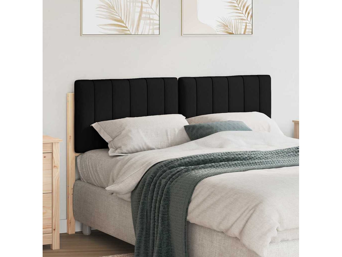 Vidaxl Cabeceira Estofada Com Cabeceira Marrom E Preto 140 Cm