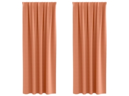 Maison Exclusive - Cortinas Blackout Com Argolas 2 Pcs Terracota 260 X 140 Cm