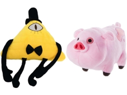 Conjunto De 2 Pelúcias Gravity Falls - Bill Cipher E Waddles, Bonecos