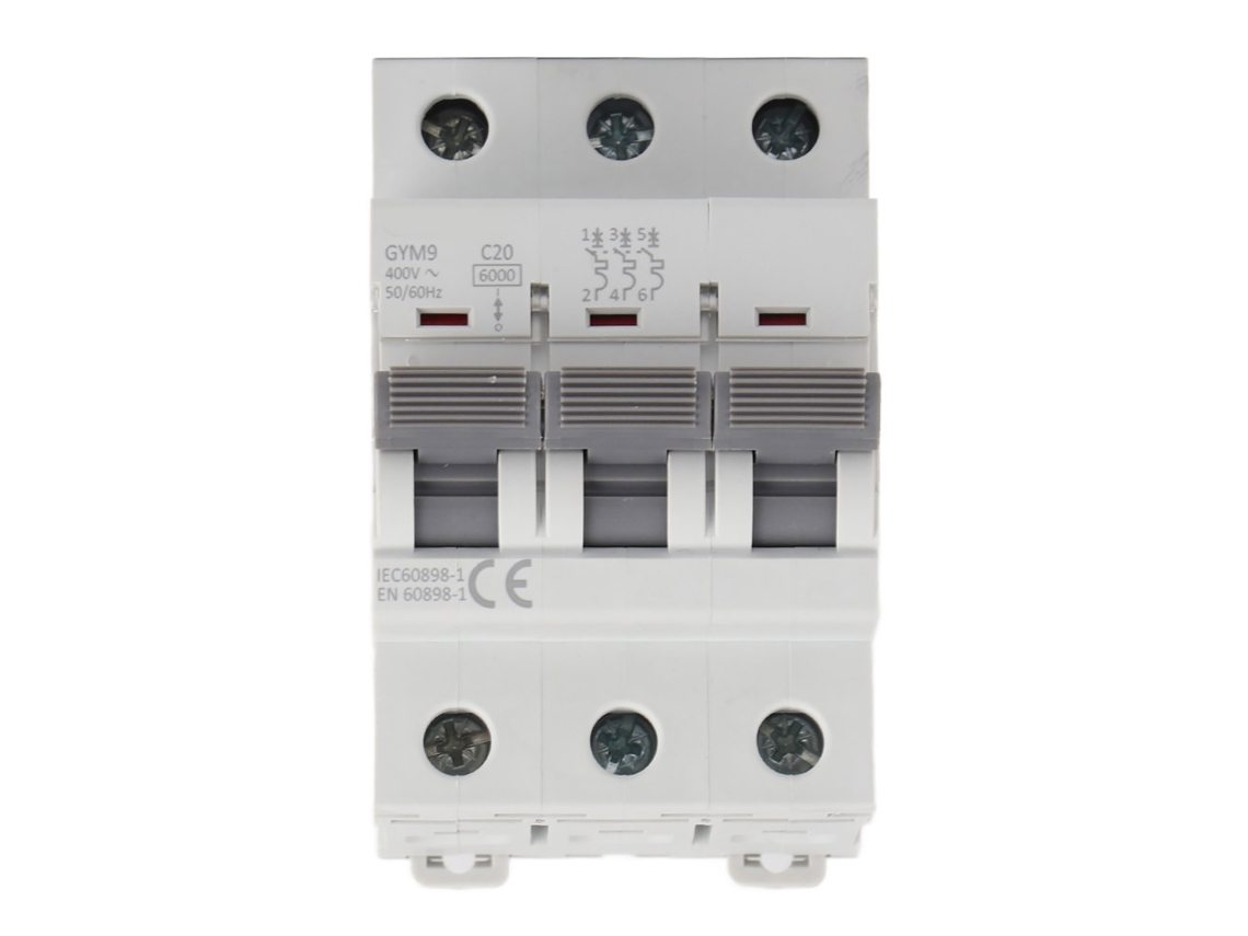Disjuntor miniatura tripolar 400 VCA de alta qualidade Gym9-c65