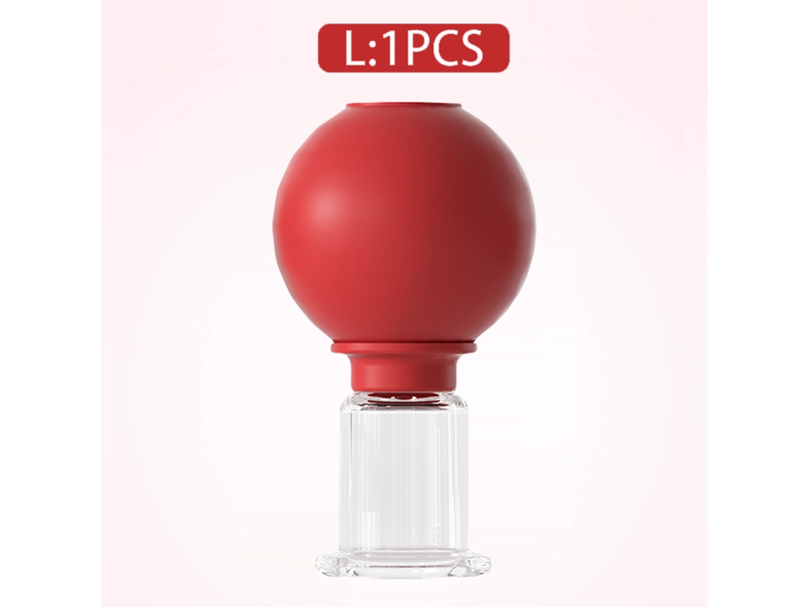 Ventosa de Massagem de Borracha, Efeito Lifting Facial a Vácuo, Tamanhos P, M e Gg MDUG (vermelho G)