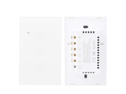 Interruptor Inteligente Wi Fi De 3 Canais Com Controle Remoto Para Lâmpada À Prova Fogo, Para Uso Doméstico, Abs + Pc, 1 Interruptor