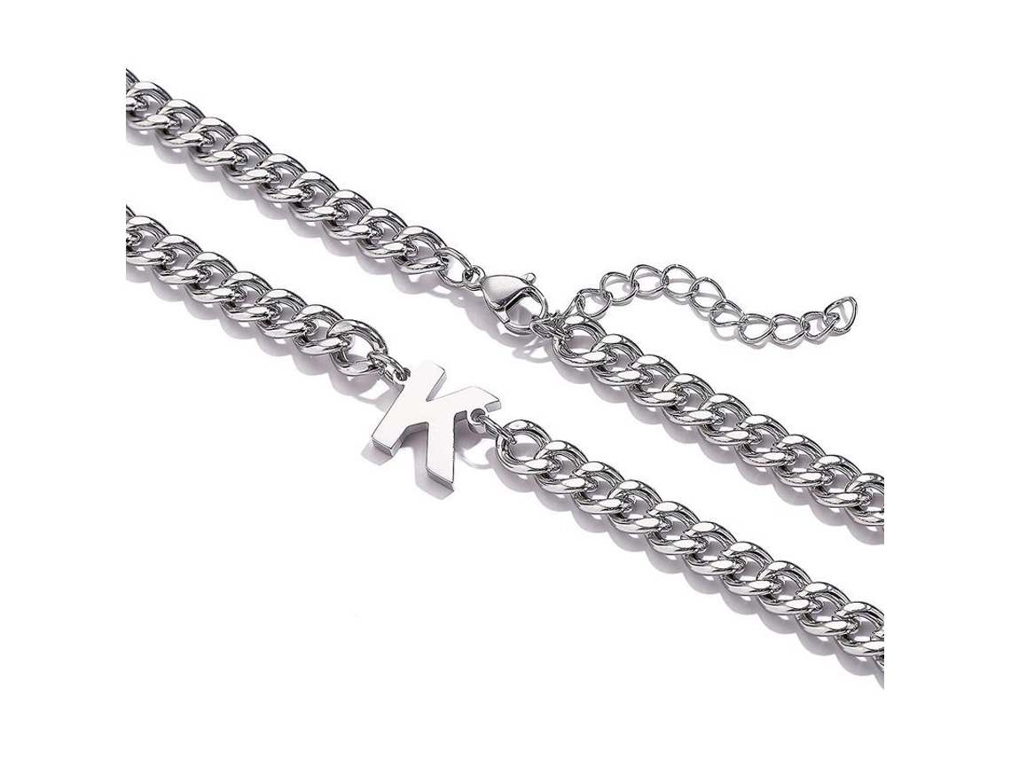 2026 cadena de Eslabón Cubano Con Colgante de Letra Inicial A z Acero Inoxidable 6.5mm 18+2 Pulgadas Regalo de Joyería para Niños Hombres Mujeres
