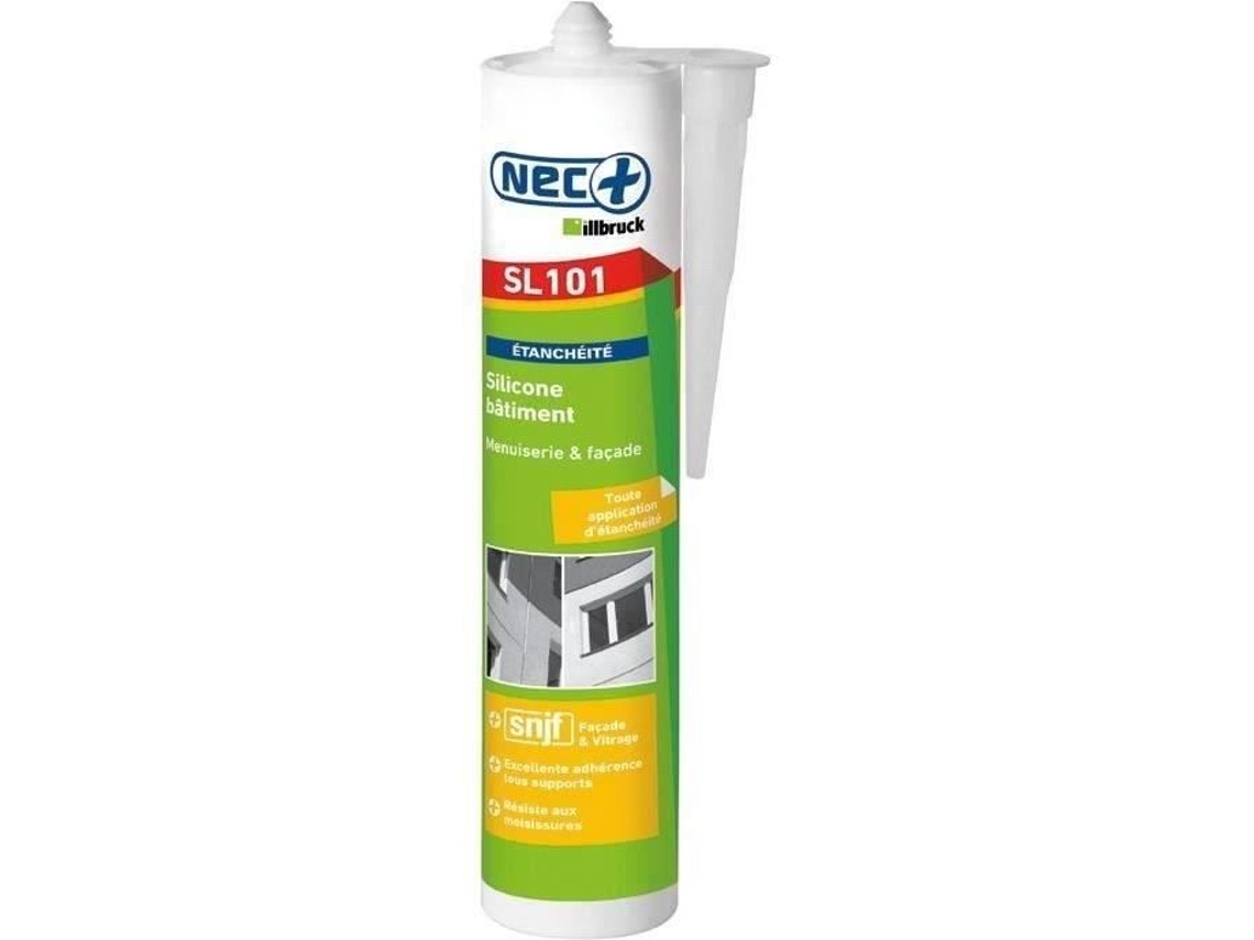 Selante de Silicone para Construção Nec 310ml Transparente Antifúngico Boa Adesão Illbruck