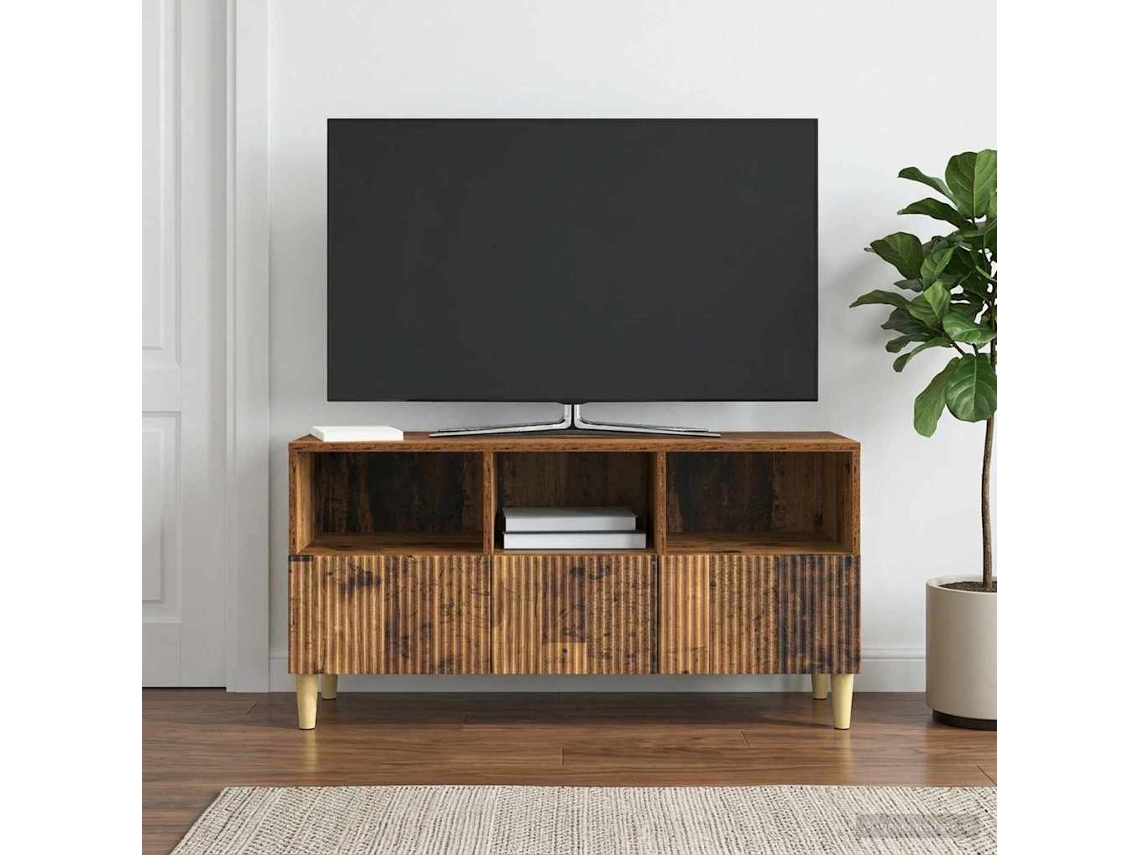 Vidaxl Gabinete Para Tv 102 X 34,5 X 50 Cm Madeira Antiga