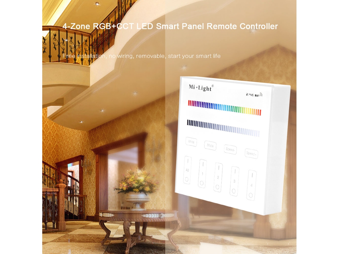 Controlador Milight Smart Painel (sem Fio 2.4g, ajuste RGB de 4 grupos)