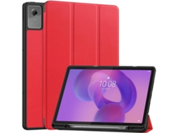 Capa Para Lenovo Xiaoxin Pad 12.1“ 2025 Traseira Ultrafina Em Tpu Macio, , Com Suporte Vermelho Hexinyigjly