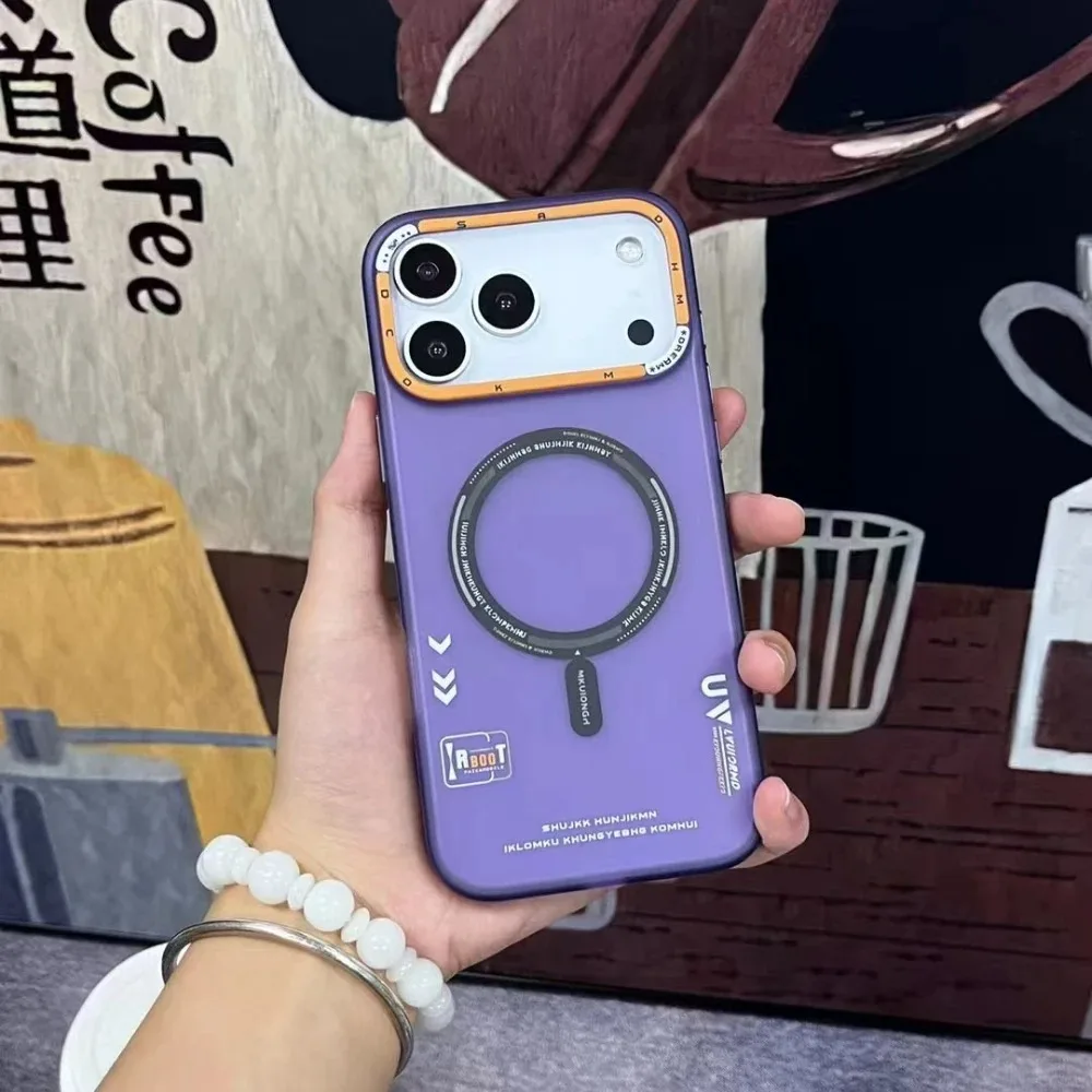 (roxo, Iphone 16 Pro Max) Capa Fosca, Compatível Com Magsafe, Moldura Da Câmera E Botões Em Metal