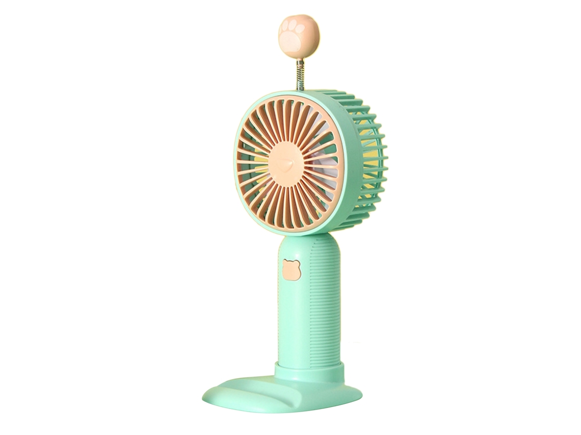 Ventilador Portátil Recarregável Base Verde Claro
