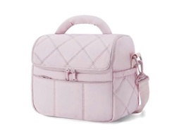 Bolsa De Almoço Isotérmica Adorable Com Design Patchwork E Isolação Por 6 Horas - Leve E Portátil Rosa