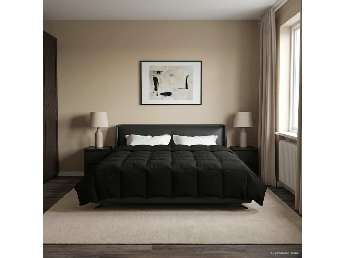 Vidaxl Edredom De Inverno 200 X 240 Cm Inverno Preto Respirável
