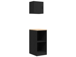Garage Cabinet, Garage Cabinets Vidaxl Preto Madeira Processada (40 X 51 X 85 Cm)