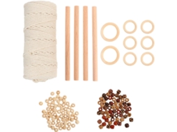 Kit De Macramê Artesanal Garneck, Cordão De Algodão Seguro E Durável Contas Madeira Para Decoração Parede, Adequado Para