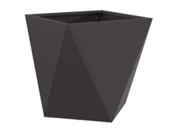 Conjunto 1 Caixa De Vaso Vidaxl Preto Aço (40 X 40 X 40 Cm)