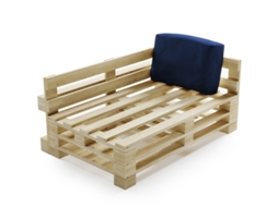 Almofada Amovível De Canto De Palete De Poliéster Bananair 60x40 Cm Azul