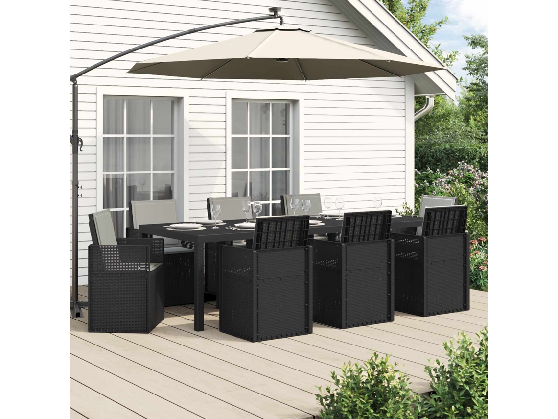 Vidaxl Conjunto De Jantar Para Jardim 9 Unid. Pp
