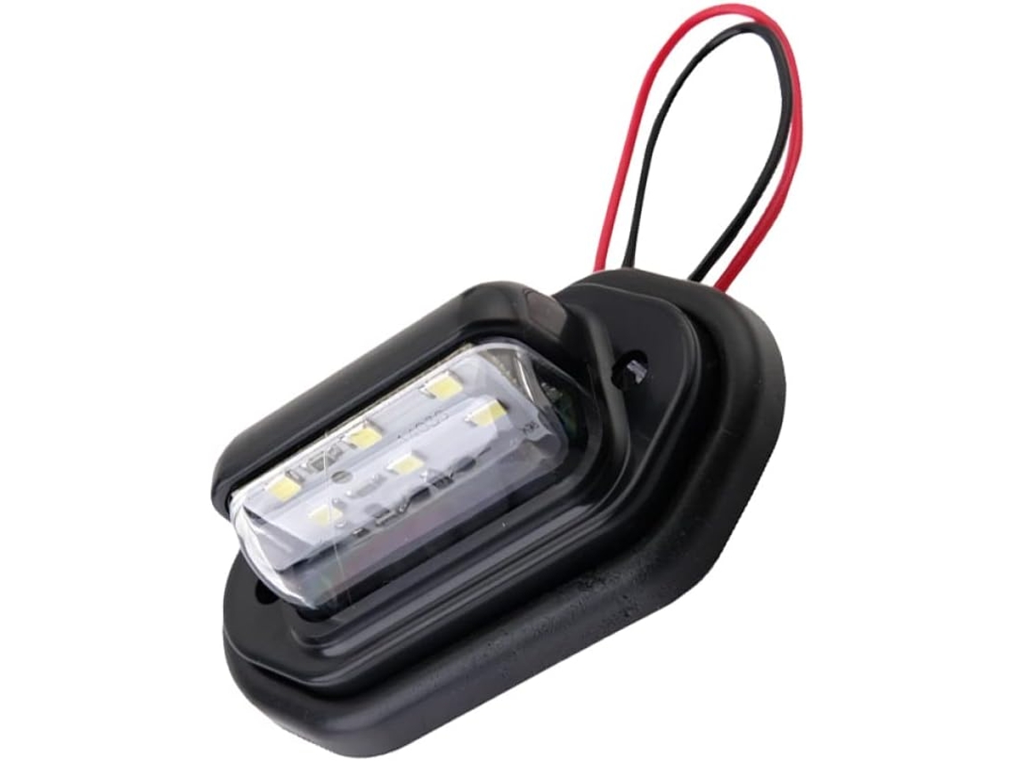Luz De Led Para Placa Carro, 6 Leds Brancos, 10-30v, Dissipação De Calor Em Abs Para Iluminação Precisa Da Placa