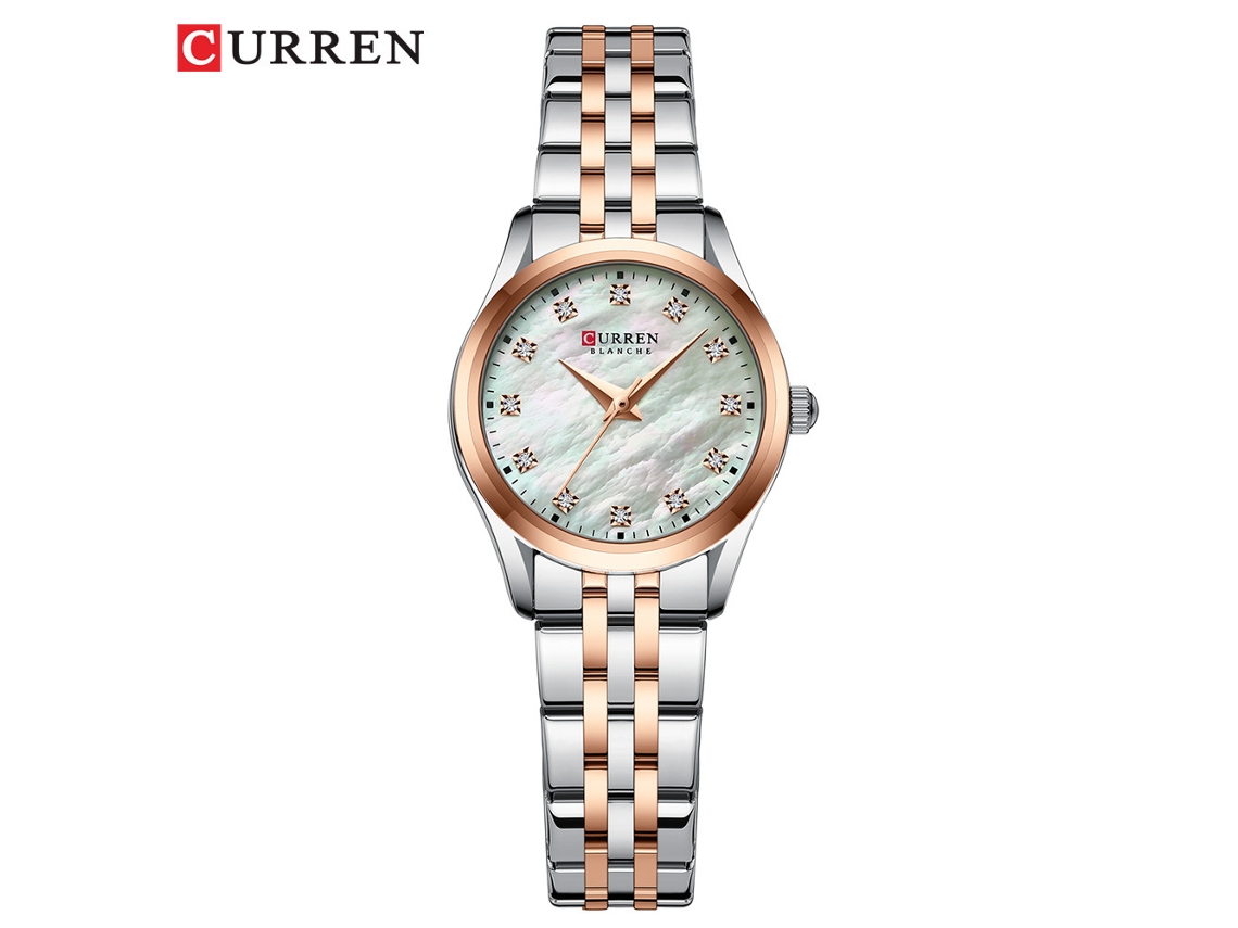 Relógio Feminino Moderno, de pulso de quartzo à prova d'água com pulseira de aço, MDUG