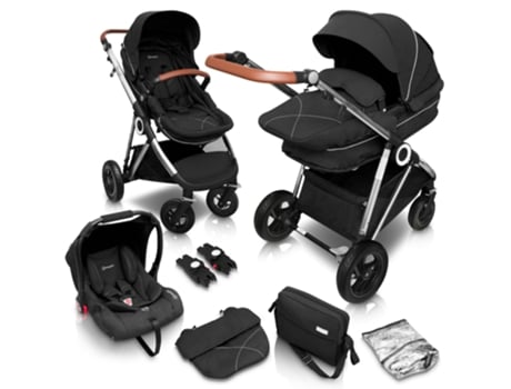 Carrinho De Bebé 3 In 1 Babygo Halime Air Anthracite (silver Chassi)