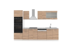 Cozinha R-Line, 300 cm com armário alto, sem bancada, Sonoma, Vicco