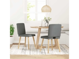 Vidaxl Cadeiras De Jantar 2 Pcs Tecido Cinzento-escuro