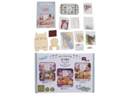 Mali kit Casa de Bonecas de Madeira Diy com Luz Led Miniatura Presente Brinquedo para Crianças Q 012