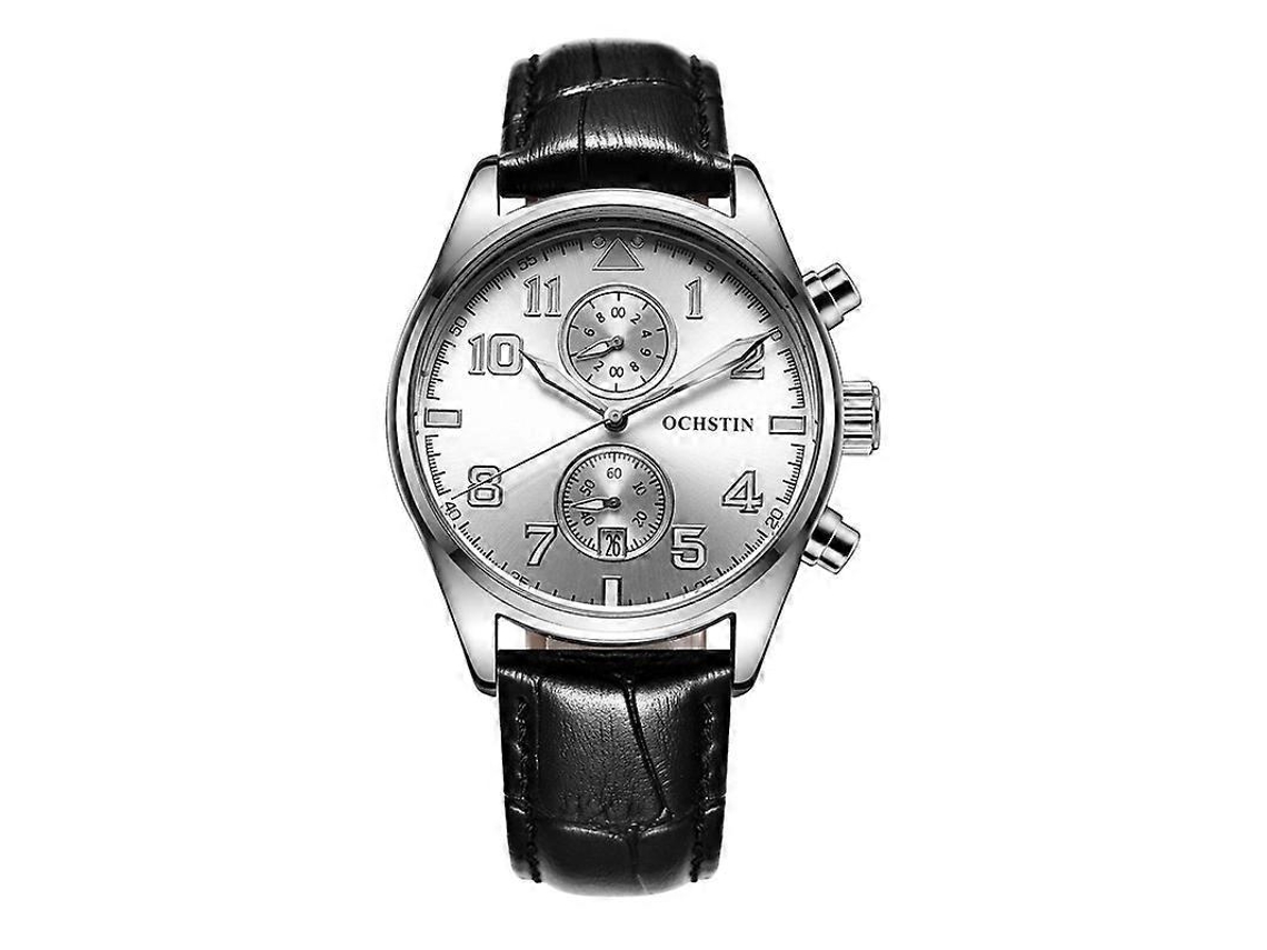 Relógio De Quartzo Multifuncional À Prova D'água Ochstin 5043g Com Pulseira De Couro.