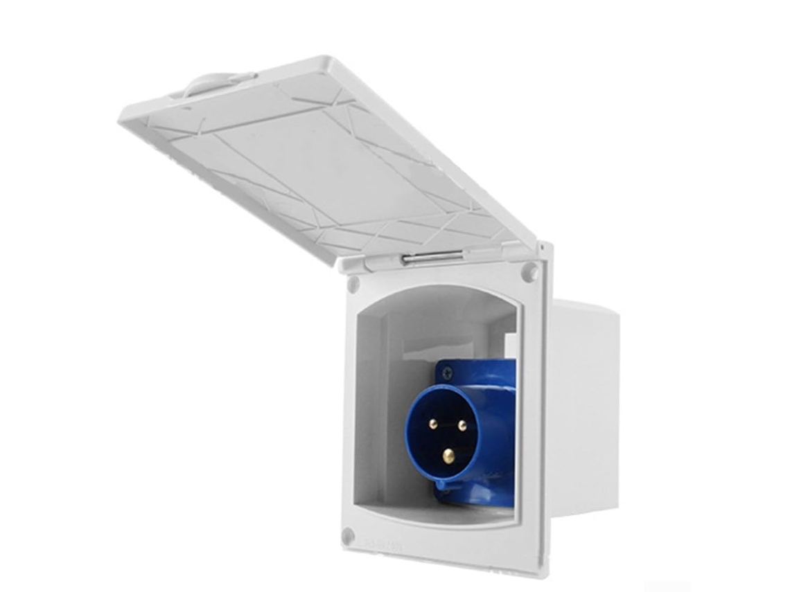 Tomada Elétrica À Prova D'água Ip44, 16, 220v-250, Para Autocaravanas E Caravanas.