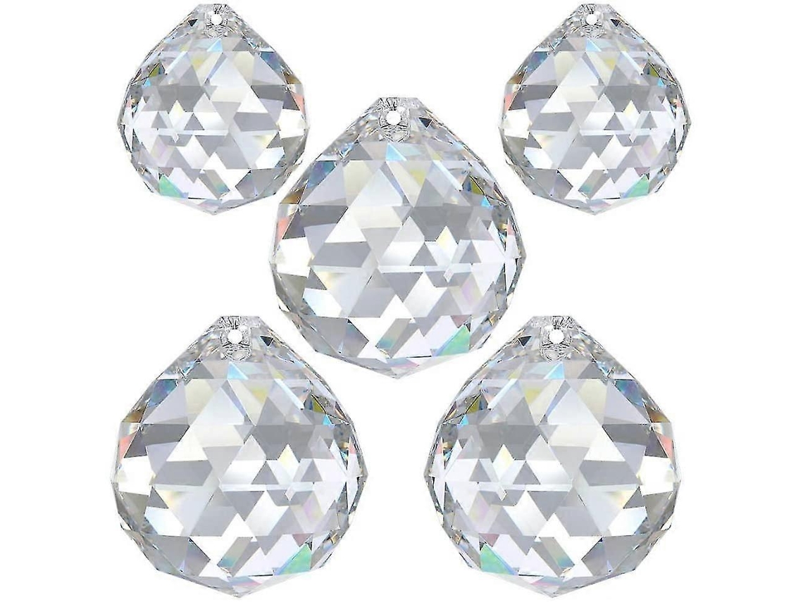 Bolas de Cristal Chumbo 30 Mm, Conjunto com 5 Unidades, Cristais de Chumbo para Decoração Janelas, Cristais de Vidro para Feng Shui BRILVIBERA