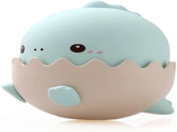 Abajur infantil Lurelia em formato de dinossauro, feito de silicone sem BPA, recarregável via USB, com sensor de toque e iluminação RGB para bebês e crianças.