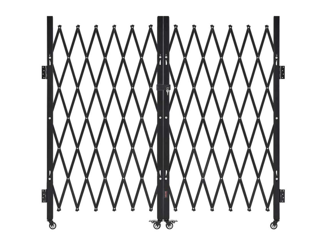 Portão de segurança dobrável duplo Vevor 3200 x 1605 mm com fechadura e rodas