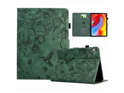 Capa Hengrongshen para iPad 10.9 (2022) Capa de couro com estampa de pássaros e flores, porta-cartões, capa para tablet, verde (2025)